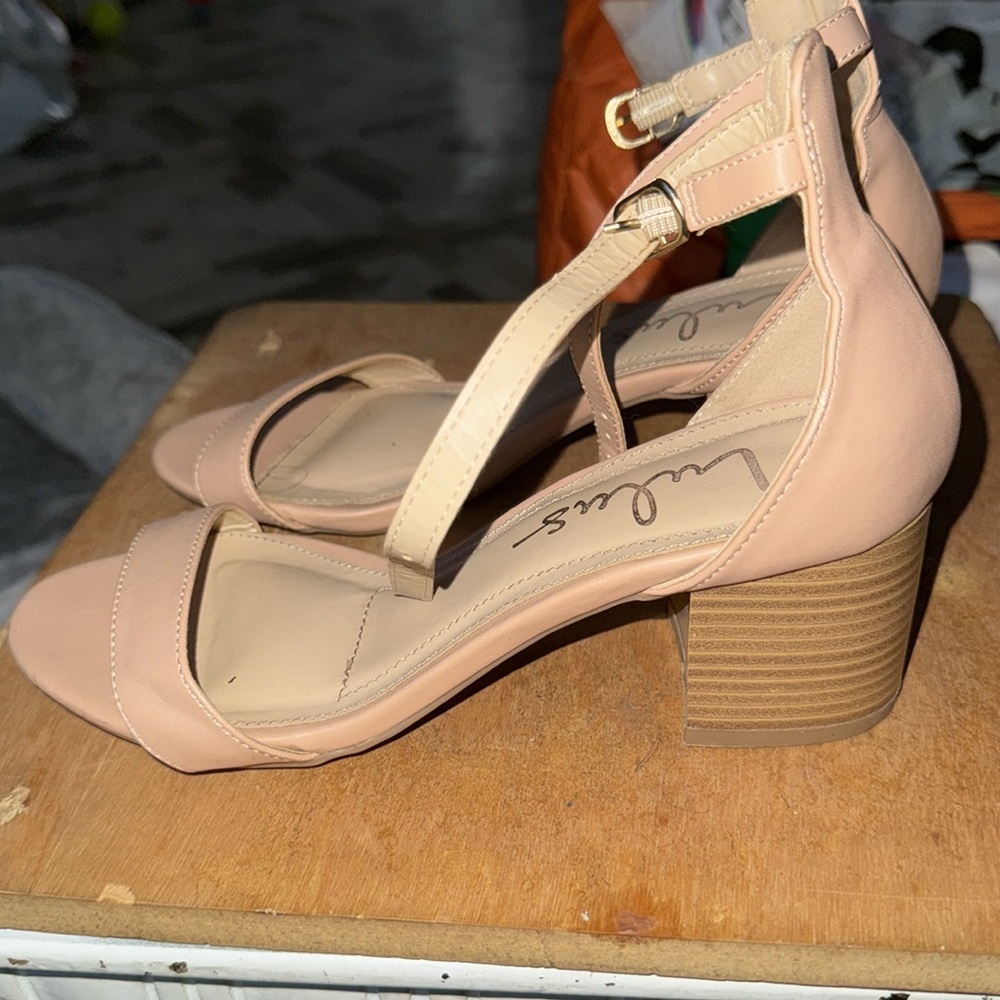 Harper Almond Stacked Ankle Strap Heels - Picture 4 of 4